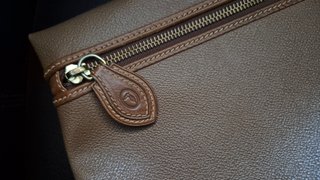 Trussardi borsa clutch pochette pelle beige