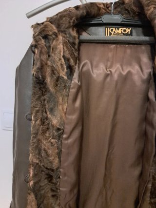 Chaquetón de piel CAMPOY mujer marrón