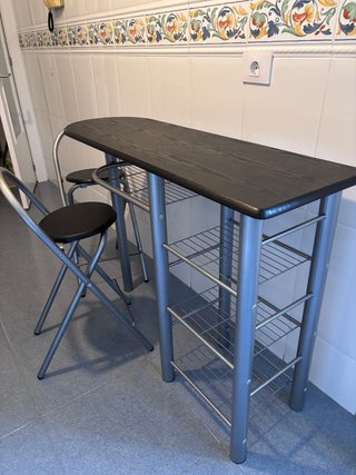 Mesa alta cocina y 2 taburetes