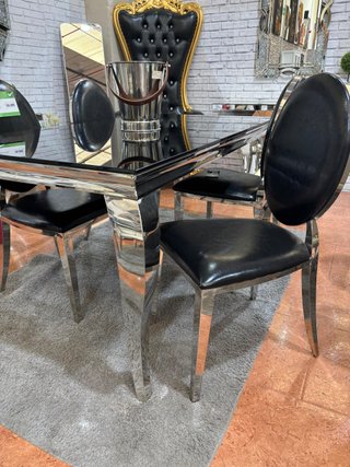 Mesa Comedor Cristal 160cm + 4 Sillas