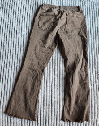 Pantalón flare mujer marrón