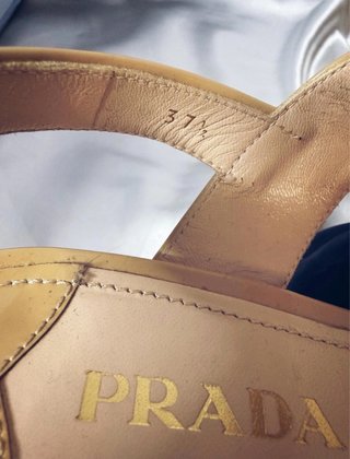 Sandalias Prada Beige Tacón Plataforma