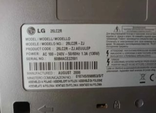 Televisor LG 26 para reparar o piezas