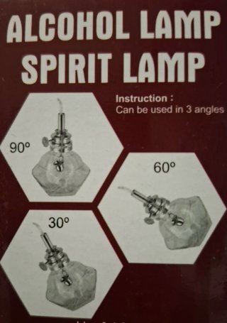 Lamparilla de alcohol de cristal y metal