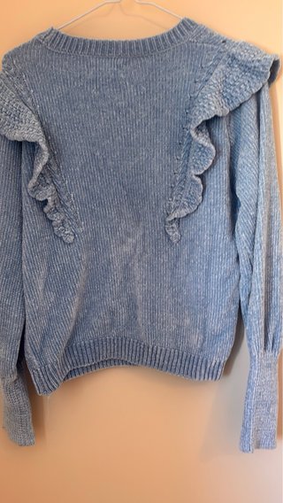Jersey azul con volantes talla única