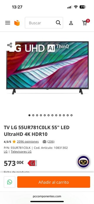 TV LG 55 - Pantalla rota - Para piezas
