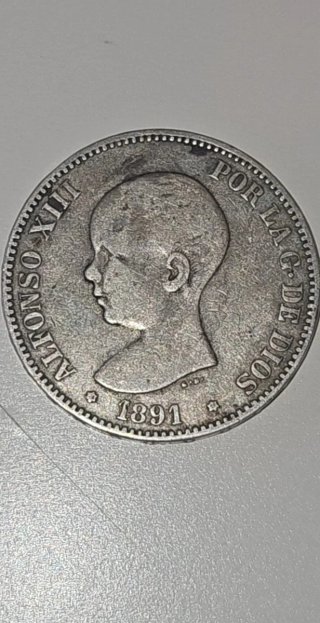 Moneda Alfonso XIII 1891 Plata
