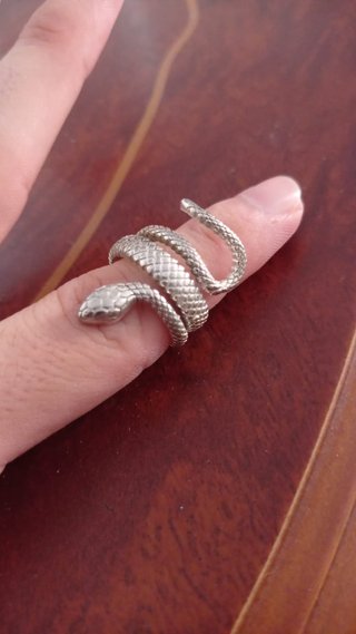 Anello Serpente in Argento Regolabile