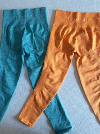 Leggings Prozis Talla L Naranja y Turquesa
