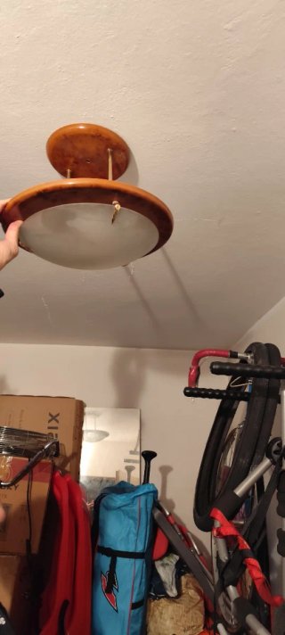 Lámpara de techo madera y cristal