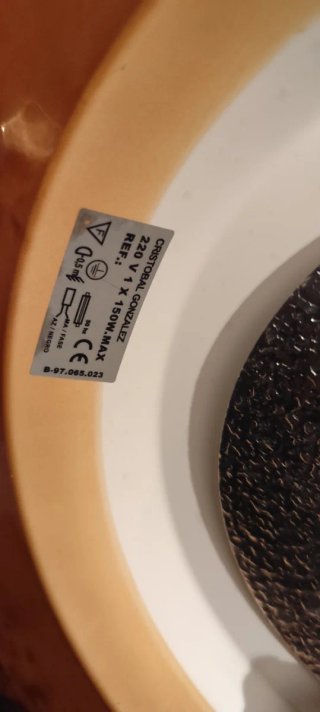 Lámpara de techo madera y cristal