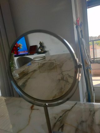 Espejo de aumento plateado