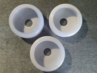 Lote de 3 tulipas antiguas de cristal soplado azul