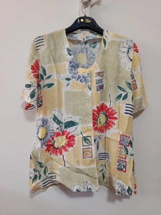 Camicia donna manica corta fantasia floreale