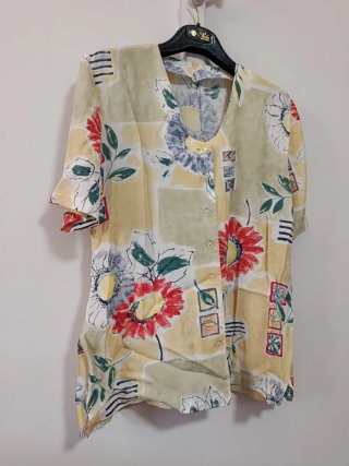 Camicia donna manica corta fantasia floreale