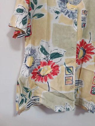 Camicia donna manica corta fantasia floreale