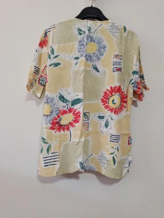 Camicia donna manica corta fantasia floreale