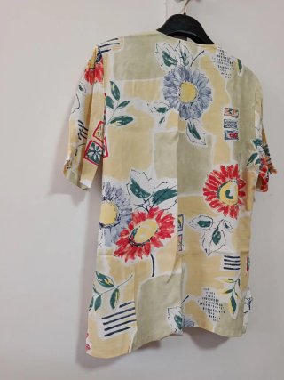 Camicia donna manica corta fantasia floreale