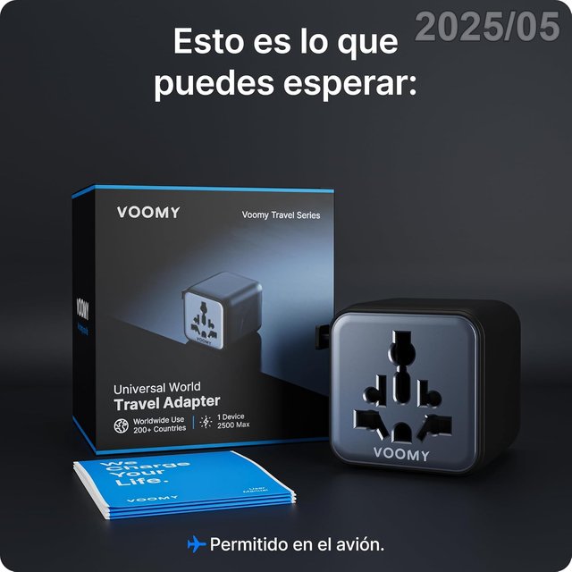 VOOMY Enchufe Viaje Universal Compacto Travel Y601