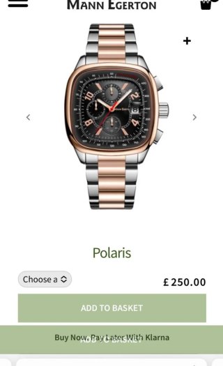 Reloj Mann Egerton Polaris movimiento Cronógrafo