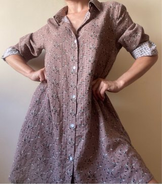 Vestido camisero DODO floral marrón Talla S