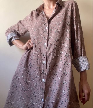 Vestido camisero DODO floral marrón Talla S
