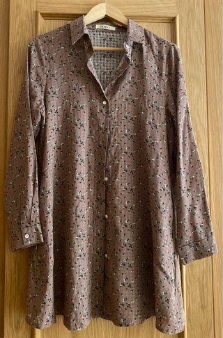 Vestido camisero DODO floral marrón Talla S