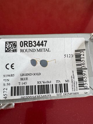 Gafas Ray Ban Metal Doradas y Negras