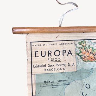 Mapa Físico Europa Seix Barral 1959