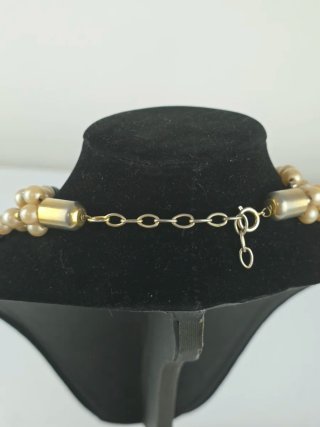 Collana vintage anni '50, 4 fili nero oro