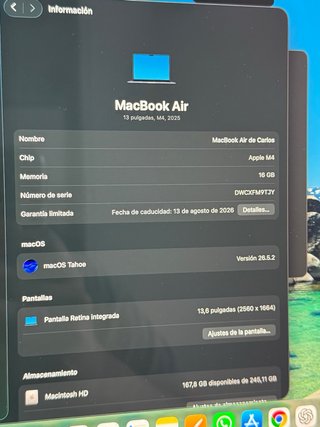 MacBook Air M4 13” 16/256gb