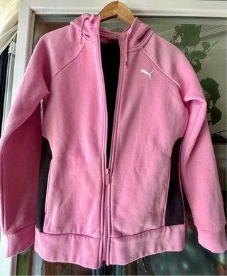 Conjunto Puma Sudadera y Pantalón Negro/Rosa