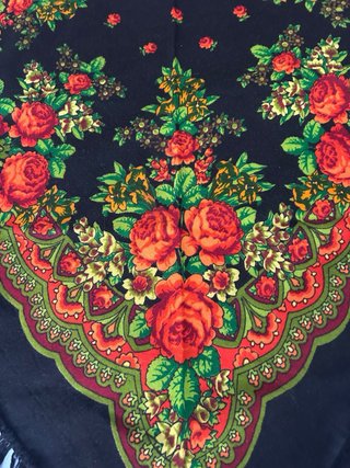 Pañuelo Ruso Floral Babuschka Ucrania 1980