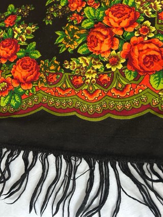 Pañuelo Ruso Floral Babuschka Ucrania 1980