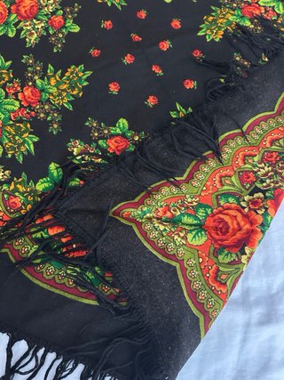 Pañuelo Ruso Floral Babuschka Ucrania 1980