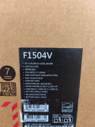 Asus Vivobook F1504V i7-17355U 16GB 512GB