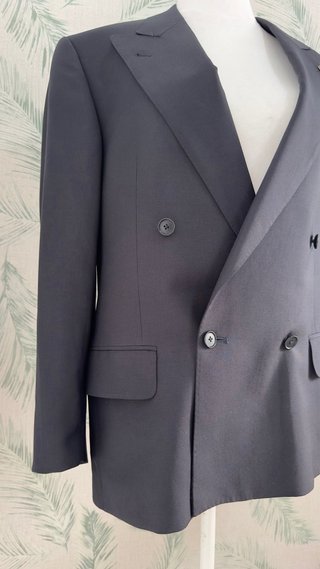 Blazer Burberry Lana Virgen Azul Marino Talla 48