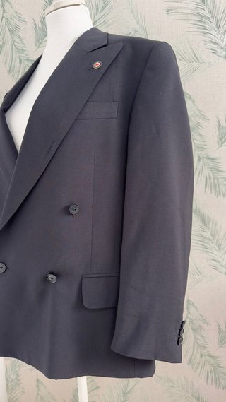 Blazer Burberry Lana Virgen Azul Marino Talla 48