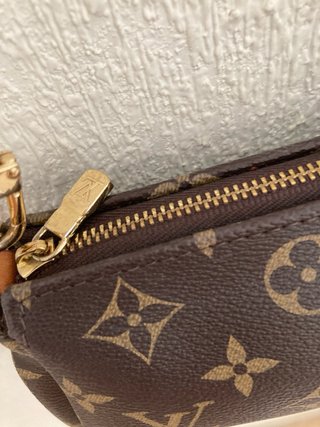 Borsa Louis Vuitton Pochette Monogram Marrone Dorato