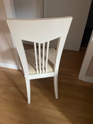 Mesa comedor blanca con 6 sillas