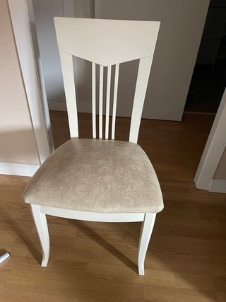 Mesa comedor blanca con 6 sillas