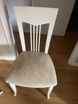 Mesa comedor blanca con 6 sillas