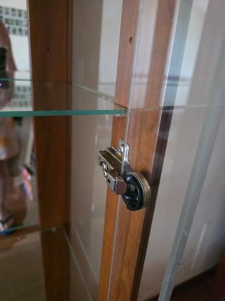 Vitrina Grande Clásica Madera Nogal Cristaleras