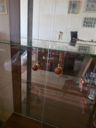 Vitrina Grande Clásica Madera Nogal Cristaleras