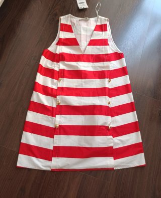 Vestido rayas Zara blanco y rojo
