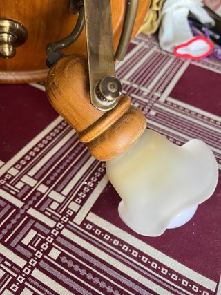 Lámpara Techo Rústica Vintage Madera Cristal