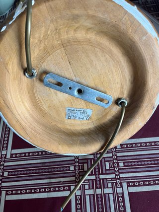 Lámpara Techo Rústica Vintage Madera Cristal