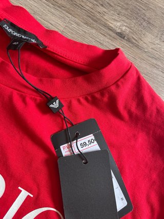 Camiseta Emporio Armani Roja Mujer Talla L (Nueva)