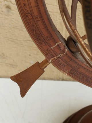 Mappamondo sfera armillare da tavolo in legno