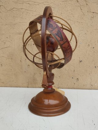 Mappamondo sfera armillare da tavolo in legno